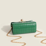 Crocodile Pattern Shoulder Bag Ladies PU Leather Purse Square Bag