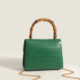 Crocodile Pattern Shoulder Bag Ladies PU Leather Purse Square Bag