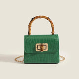 Crocodile Pattern Shoulder Bag Ladies PU Leather Purse Square Bag