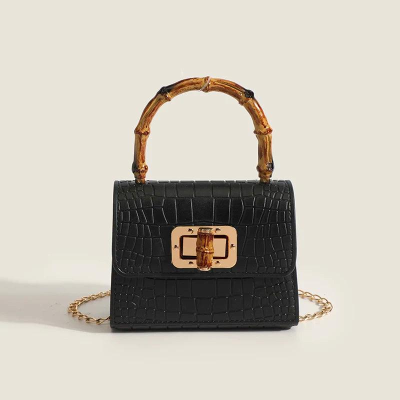 Crocodile Pattern Shoulder Bag Ladies PU Leather Purse Square Bag