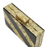 Striped Glitter Acrylic Casual Shoulder Bag for Women