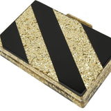 Striped Glitter Acrylic Casual Shoulder Bag for Women