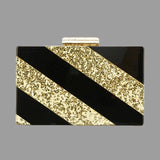 Striped Glitter Acrylic Casual Shoulder Bag for Women