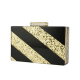 Striped Glitter Acrylic Casual Shoulder Bag for Women