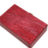 Red Marbled Acrylic Clutch Handbag