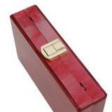 Red Marbled Acrylic Clutch Handbag