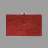 Red Marbled Acrylic Clutch Handbag
