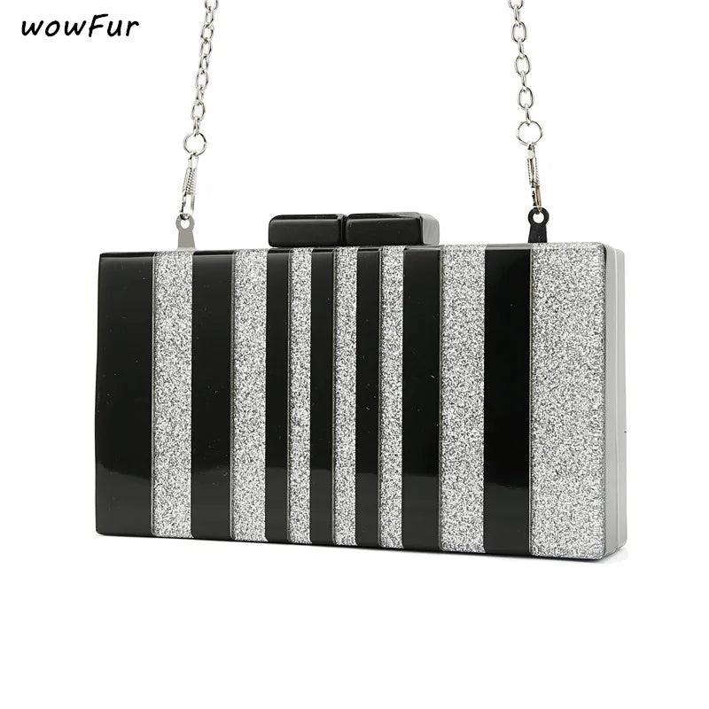 Women Shoulder Bag Daily Causal Tote Striped Clutch Purse Wallet