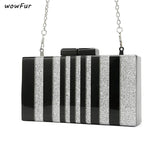 Women Shoulder Bag Daily Causal Tote Striped Clutch Purse Wallet