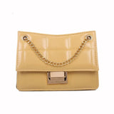 Women's Chain Shoulder Bag Retro PU Leather Buckle Messenger Handbag