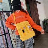 Canvas Tote Bags Women Shopper Handbags Cartoon Rabbit Carrot