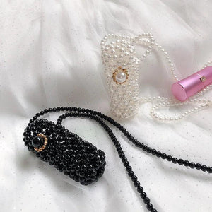 Beaded Lipstick Crossbody Bag for Women - Customizable and Portable