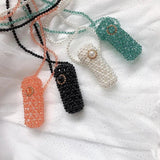 Beaded Lipstick Crossbody Bag for Women - Customizable and Portable