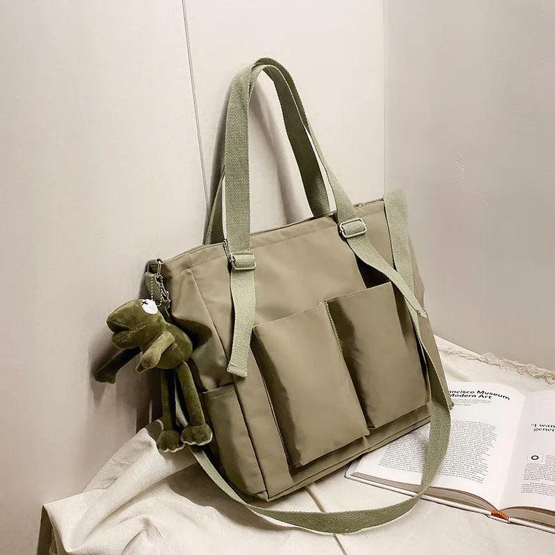 Canvas Women Handbags Large Capacity School Book Bags Messenger