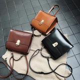 Vintage Solid Leather Crossbody Bag for Women Shoulder Messenger Lady Handbags