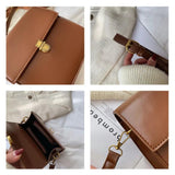 Vintage Solid Leather Crossbody Bag for Women Shoulder Messenger Lady Handbags