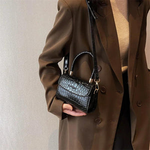 Crocodile Crossbody Bag Patent Leather Shoulder Messenger Bag