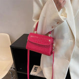 Crocodile Crossbody Bag Patent Leather Shoulder Messenger Bag