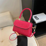 Crocodile Crossbody Bag Patent Leather Shoulder Messenger Bag