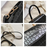 Crocodile Crossbody Bag Patent Leather Shoulder Messenger Bag