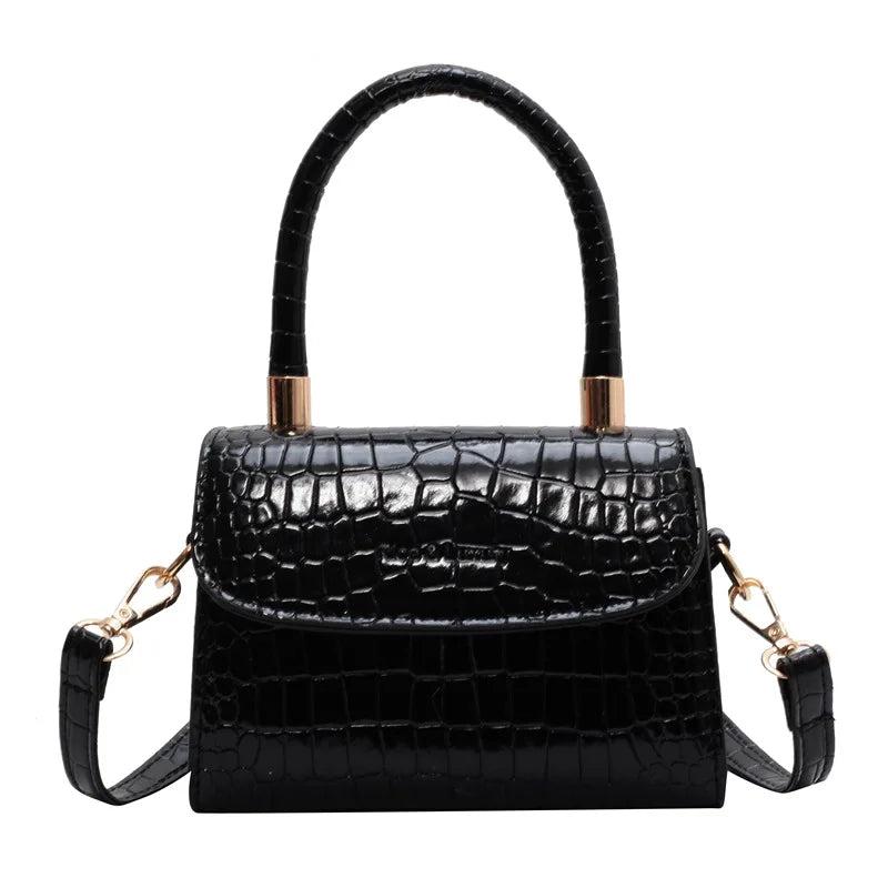 Crocodile Crossbody Bag Patent Leather Shoulder Messenger Bag