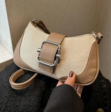 Canvas Underarm Bag Crossbody Shoulder Purse for Women