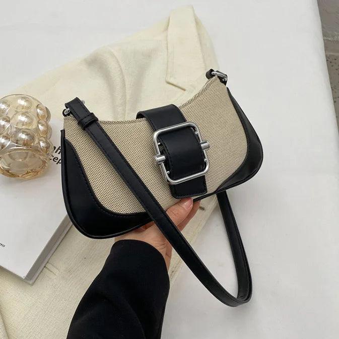 Canvas Underarm Bag Crossbody Shoulder Purse for Women