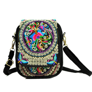 National Embroidery Mobile Bag Girl Autumn Mini Bag One Shoulder Crossbody