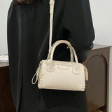 Solid Crossbody Bag for Women Spring Side Lace Up Shoulder Handbag