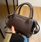 Solid Crossbody Bag for Women Spring Side Lace Up Shoulder Handbag