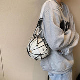 Girl Basketball Round PU Leather Handbag - Chain Shoulder Messenger Bag
