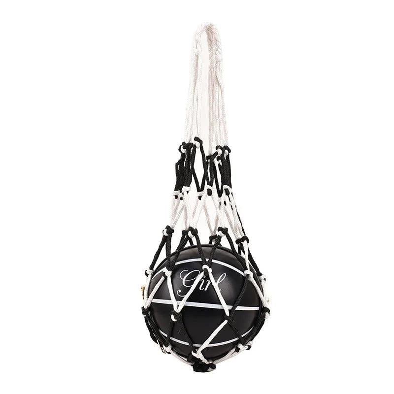 Girl Basketball Round PU Leather Handbag - Chain Shoulder Messenger Bag