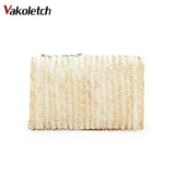 Summer Cherry & Banana Straw Messenger Bag