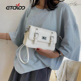 Women's High PU Leather Shoulder Bag Messenger - Black