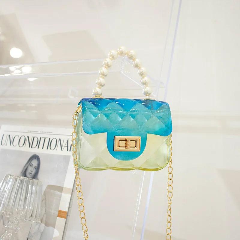 Mini Pearl Jelly Shoulder Bag Women PVC Candy Transparent Chain Bag