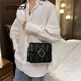 Small Square Shoulder Bag Women's Handbag Tassel Chain High-Quality PU Leather