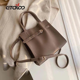 Summer Solid Women Handbag Retro Soft Leather Travel Shoulder Bag