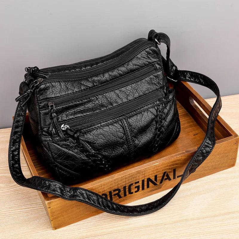 Vintage Soft Leather Women Shoulder Bags Women Handbags Satchels Messenger Bags