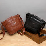 Vintage Soft Leather Girl Handbags Women Shoulder Bags Satchels