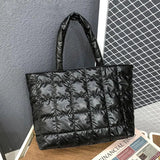 Winter Women Handbags High Down Fabric Padded Bag Large Capacity Shoulder Bags