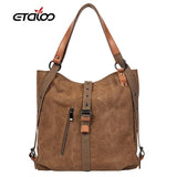 Stone Pattern Canvas Bucket Bag Crossbody Shoulder Messenger Handbag