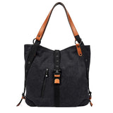 Stone Pattern Canvas Bucket Bag Crossbody Shoulder Messenger Handbag
