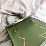 Small Chain Shoulder Crossbody Bag Graffiti PU Leather Messenger Bag
