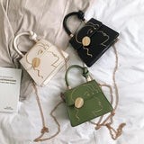 Small Chain Shoulder Crossbody Bag Graffiti PU Leather Messenger Bag