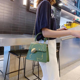 Small Chain Shoulder Crossbody Bag Graffiti PU Leather Messenger Bag