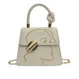 Small Chain Shoulder Crossbody Bag Graffiti PU Leather Messenger Bag