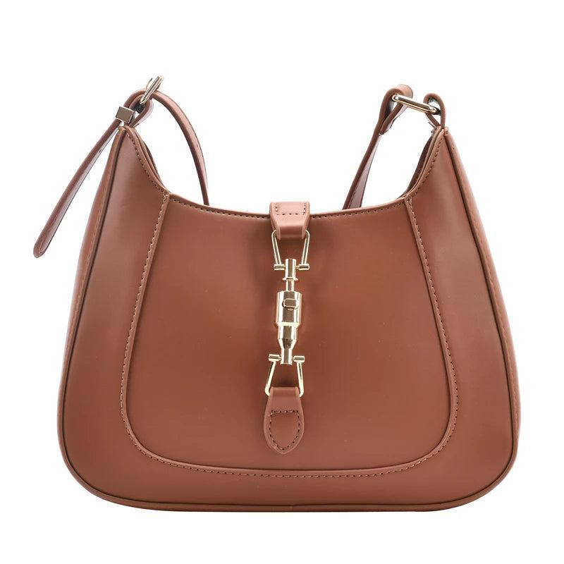 Retro Western Style Messenger Bag Shoulder Bag Locking Buckle Underarm Bag