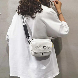 Cartoon Canvas Shoulder Bag for Women