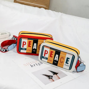 Women's PU Clutch Bag Spring Printing Letter Inclined Shoulder Bag