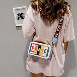 Women's PU Clutch Bag Spring Printing Letter Inclined Shoulder Bag